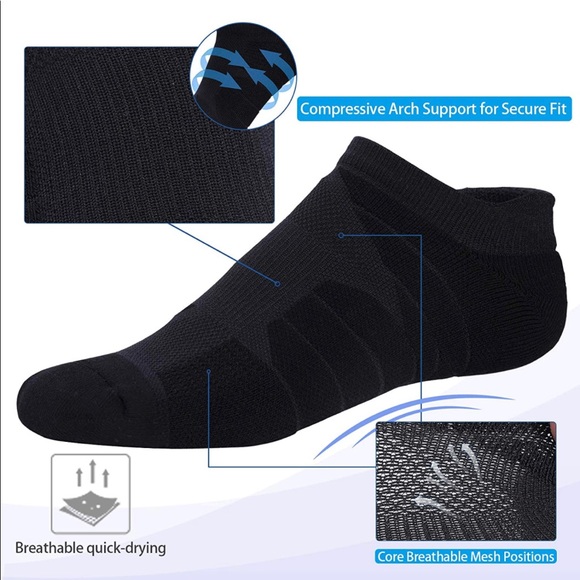 Muezna Compression Athletic No Show Running Socks - Picture 3 of 8